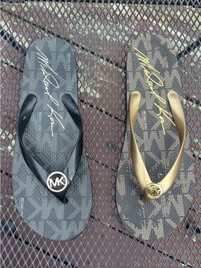 Michael Kors Flip Flops Bundle (2 Pairs) | Women’s Size [10] | Logo Sandals